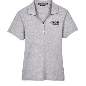 Emb Side Slice Ladies Polo - Grey Heather